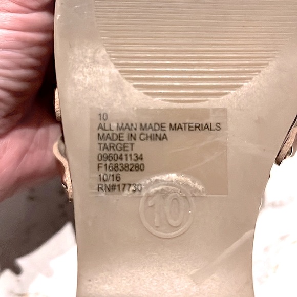 LK NW MOSSIMO 👡 FAUX BROWN LEATHER 4” CORK HEEL PLATFORM WEDGE SANDALS Womens 10 - Picture 13 of 15